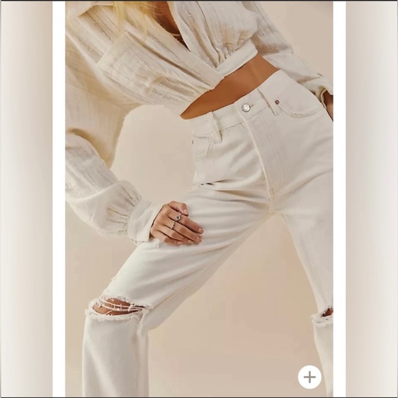The Lasso Jean in White Free People Size 31 - Picture 4 of 15